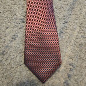 Yves Saint Laurent YSL Pour Homme Silk Tie Red Blue Geometric Italy
